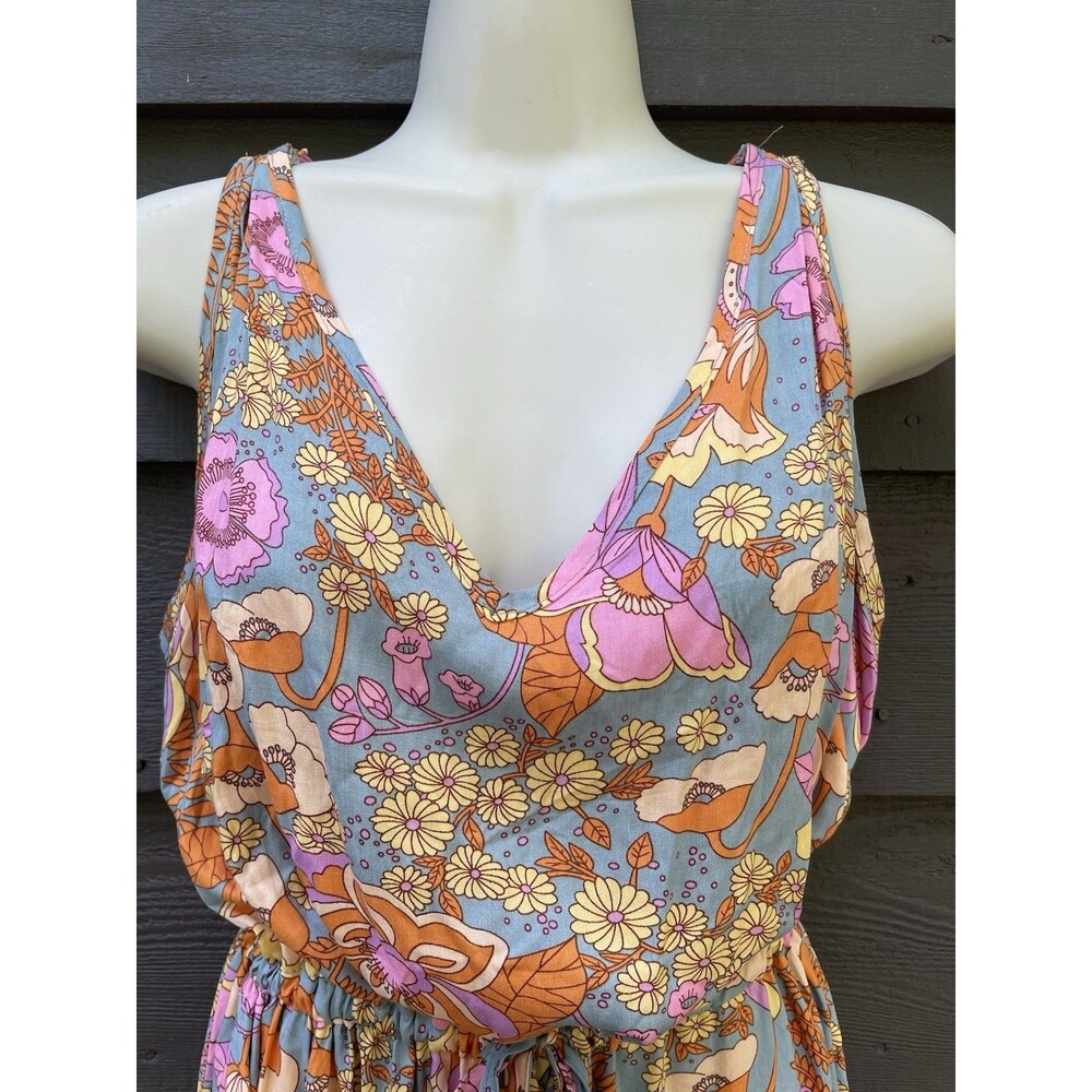 Raccolta Carta Floral Wide Leg Jumpsuit 0XL Boho Hippie Festival Resort Vacation